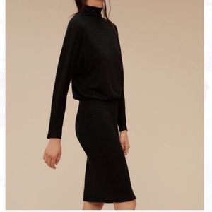Aritzia Wilfred Free Resing black midi dress NWOT